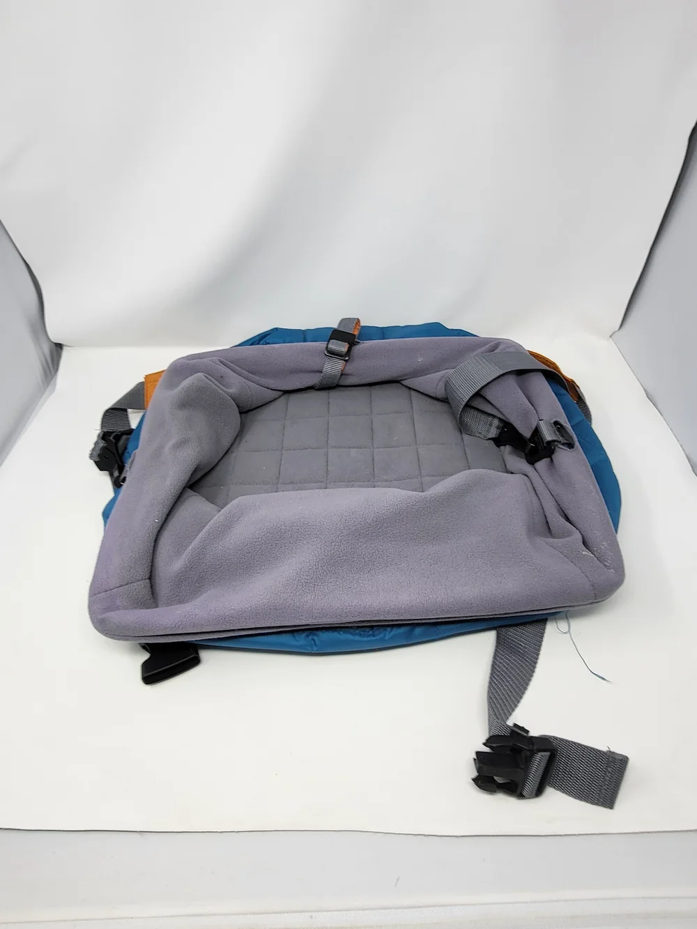 Kurgo Teal Blue Dog Travel Booster Seat with Gray Interior